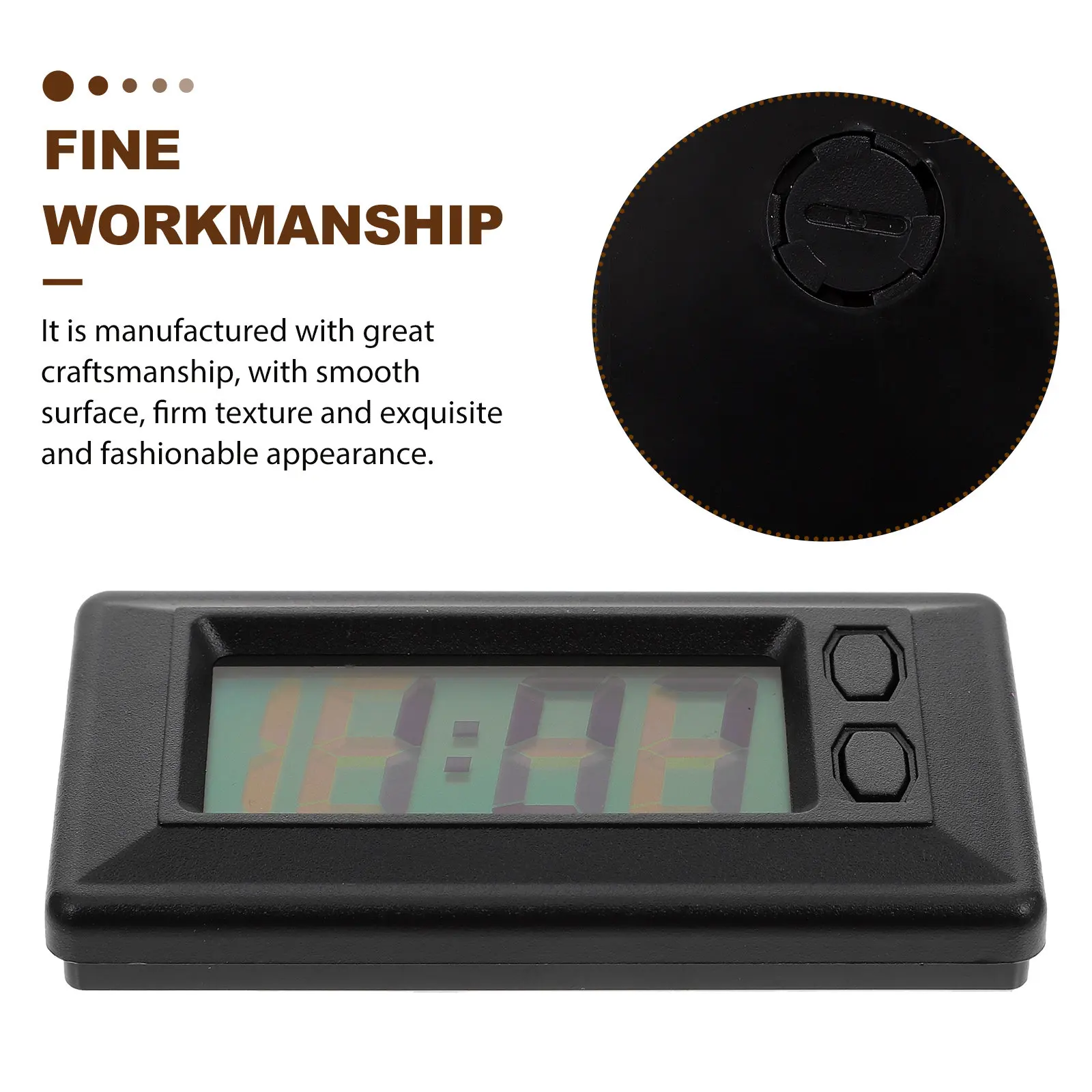 Car Digital Clock Mini Electronic Clock with Clear Digital Display for Time Management Compact Size for Car Dashboard Desk Wall