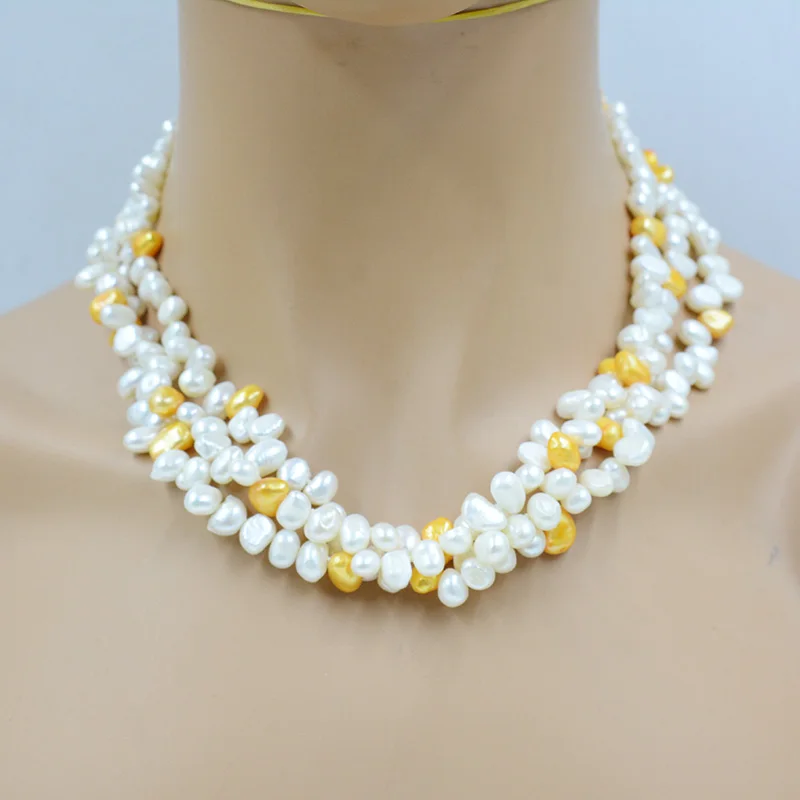 

Super perfect ! 6MM AAA Natural Baroque Pearl Necklace. Women's Wedding Party Gifts Jewelry