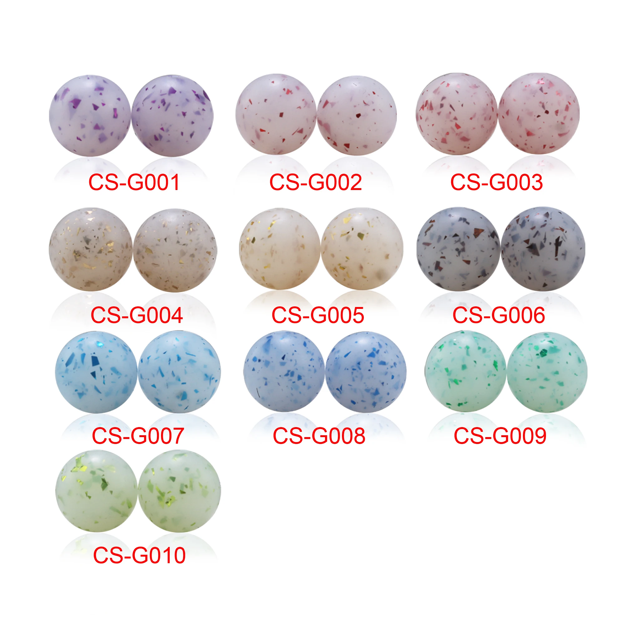 2024 Spring 20pcs 12m 15mm Glitter Silicone Beads Round Teething Infant Chewable Dummy Necklace Pacifier Toy Accessories