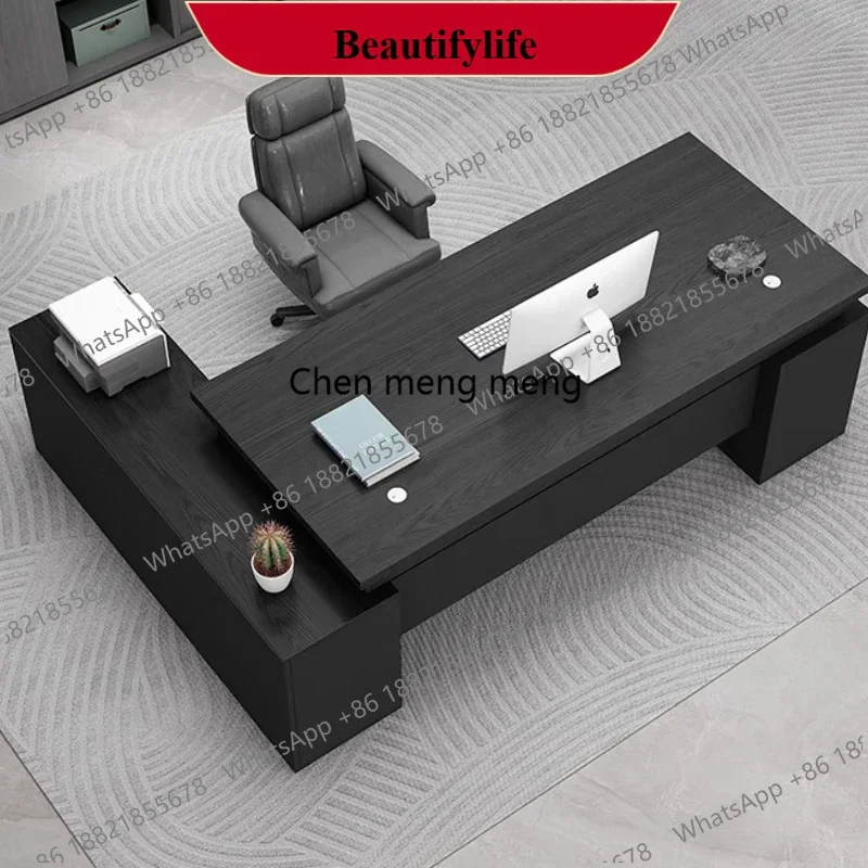 D132 High Quality Light Luxury Office Desk Storage Reception Floor Boss Office Desk Student Secretary Design Wooden Meuble Furni