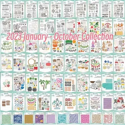 Gnome Dies January- October Collection Metal Cutting Dies Clear Stamps Stencil Craft Decoration Embossing Template DIY Card