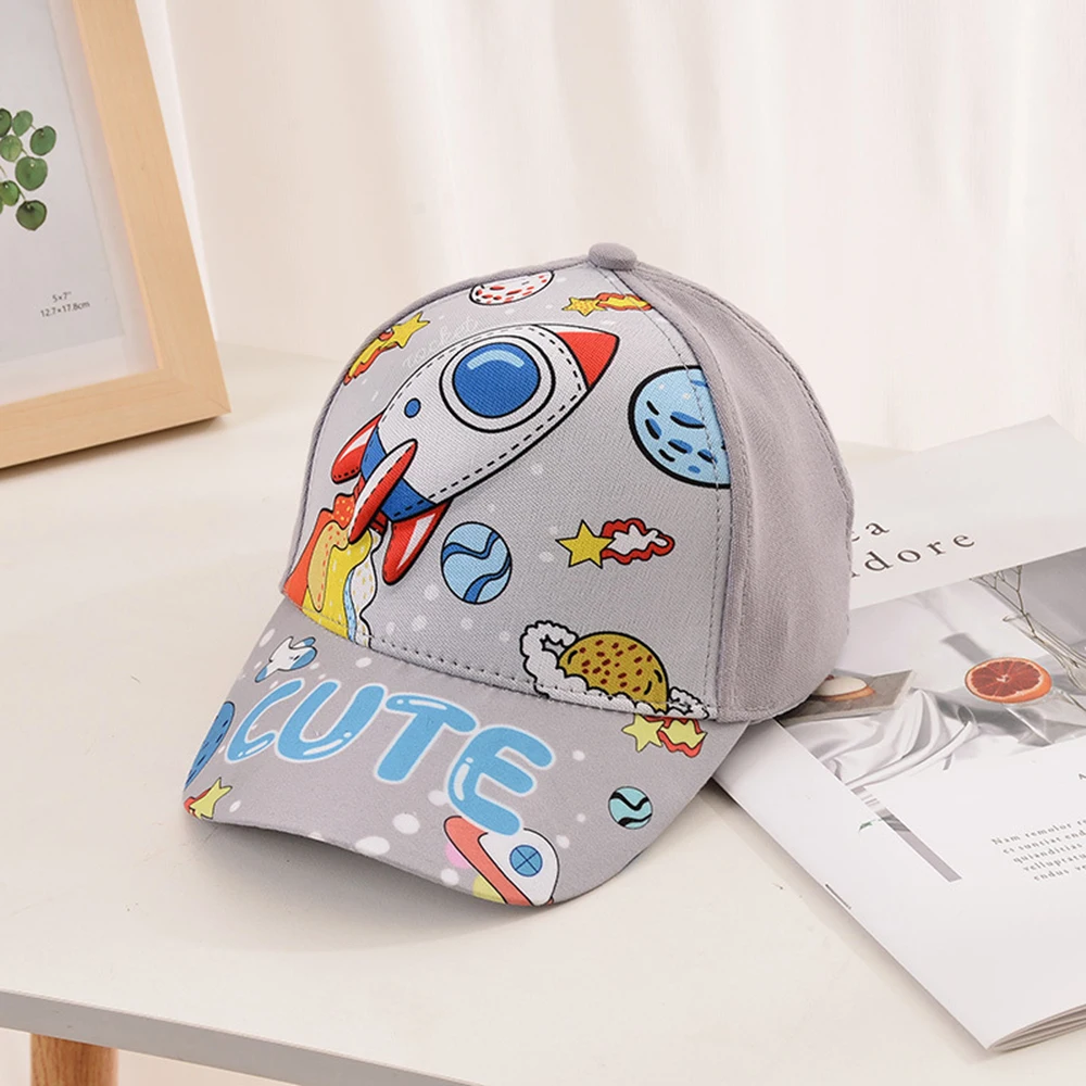 Children\'s Baseball Cap Cartoon Rocket Baby Sun Visor Peaked Hat Boy\'s Hip Hop baseball Caps For Kids 2-8 Years