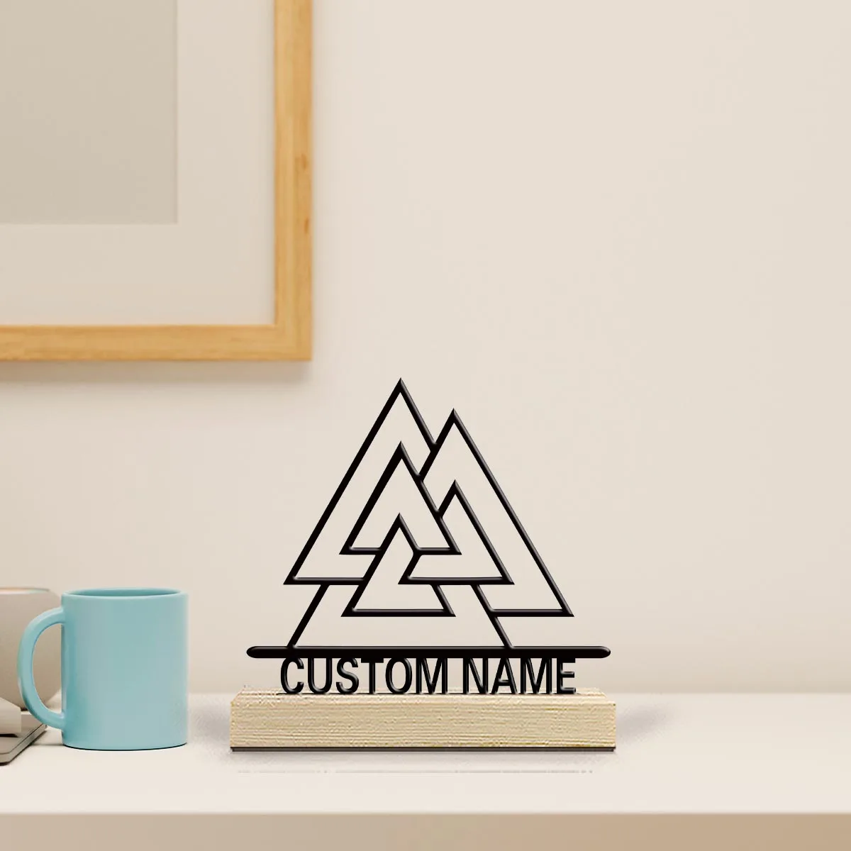 1 pieza de regalo de astronomía antigua Valknut personalizado con dibujos animados y base de madera, perfecto para amantes de la historia, decoración de biblioteca de estudio G