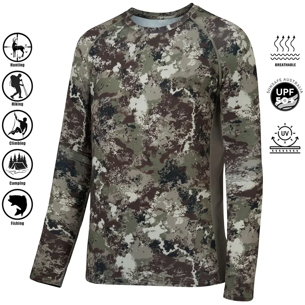 قمصان رجالية مموهة بأكمام طويلة لصيد الأسماك ملابس رياضية كاجوال تي شيرت ملابس الشارع الشهير نزهات التخييم شركة بناء الفريق