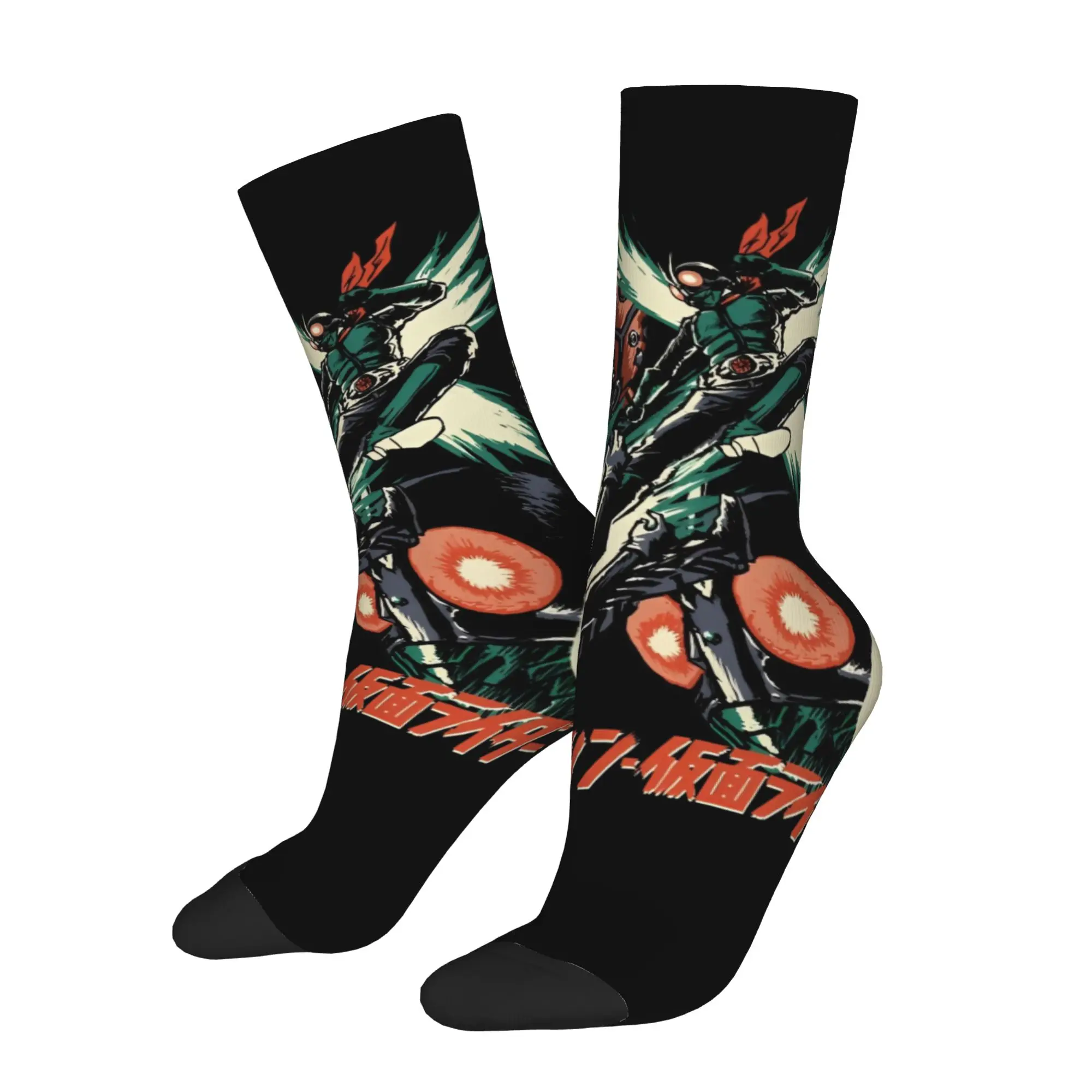 

Bandai Socks Retro Batta X Aug Shin Kamen Rider Crazy Men's compression Socks Unisex Funny Crew Sock