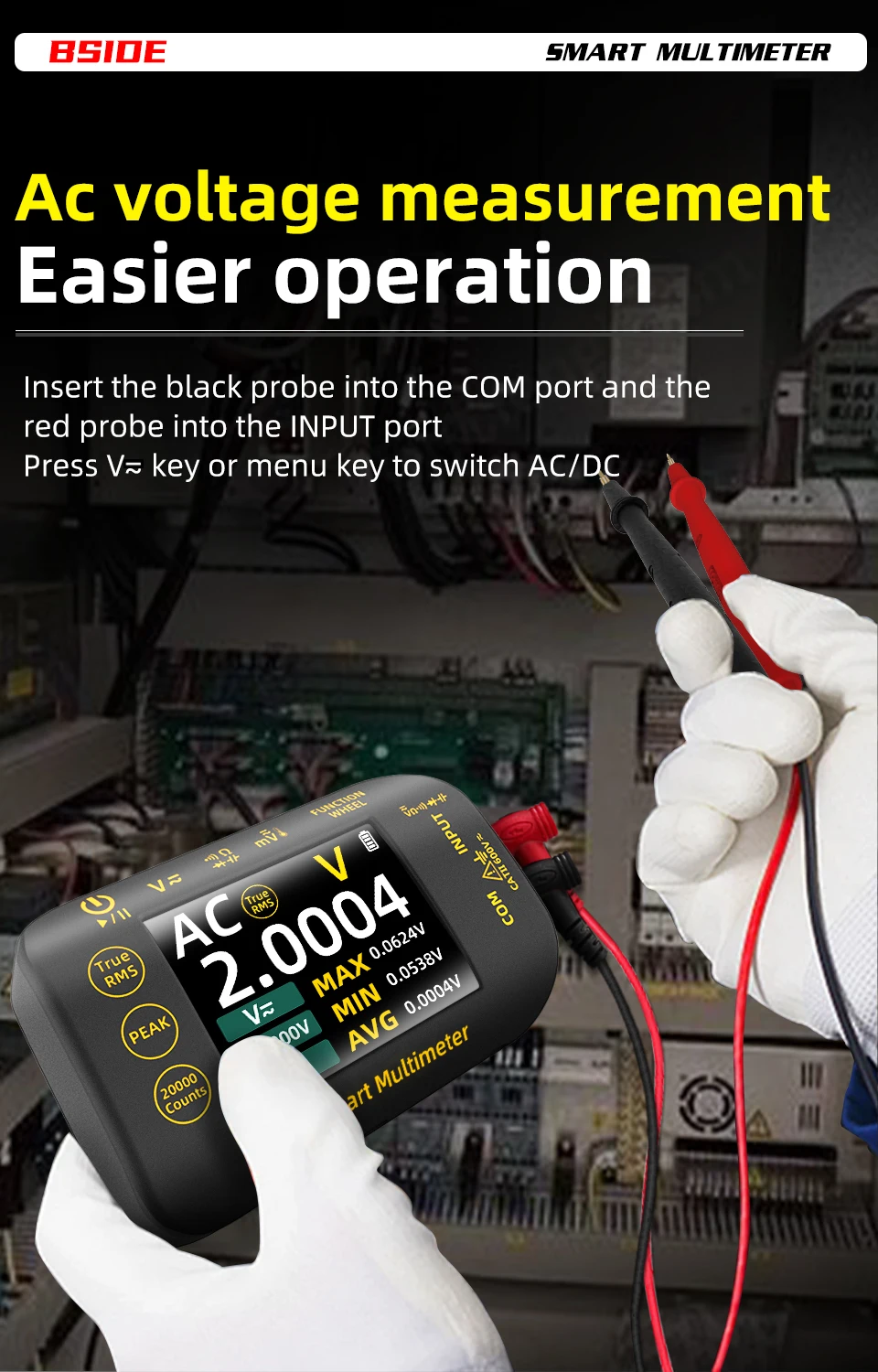 NEW Intelligent Digital Multimeter 20000 Counts Voltage Real-Time Waveform Recording Temperature Test Lithium Battery Voltmeter