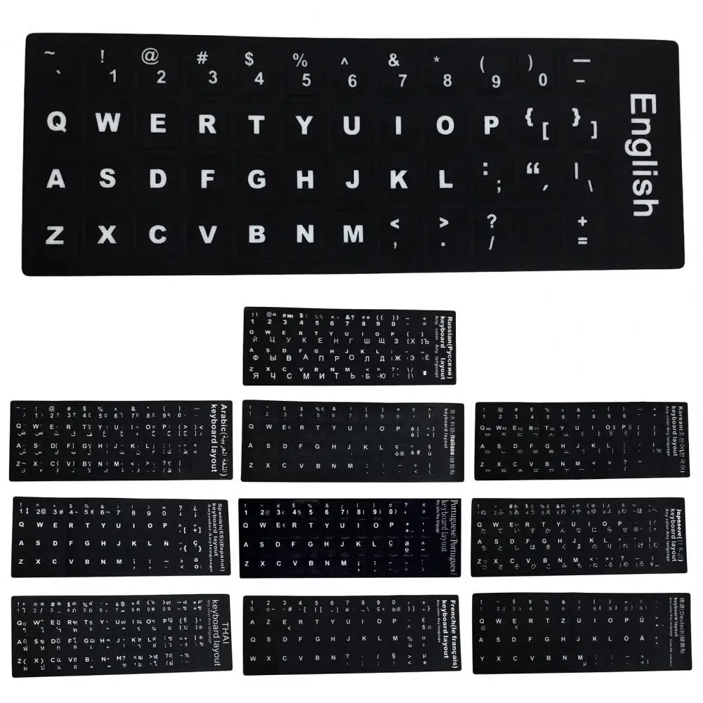 Keyboard Stickers Letter Alphabet Layout Russian/Portuguese/Japanese Universal Keyboard Sticker Keyboard Paster Language Sticker