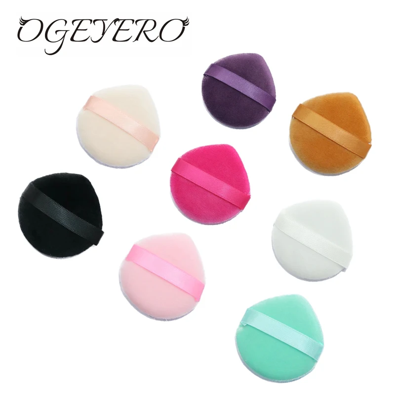 Ogeyero Waterdruppels Poederdons Meel Mini Gezicht Make-Up Spons Cosmetica Zachte Katoenen Gezicht Poeder Bladerdeeg Wasbaar Lichtgewicht