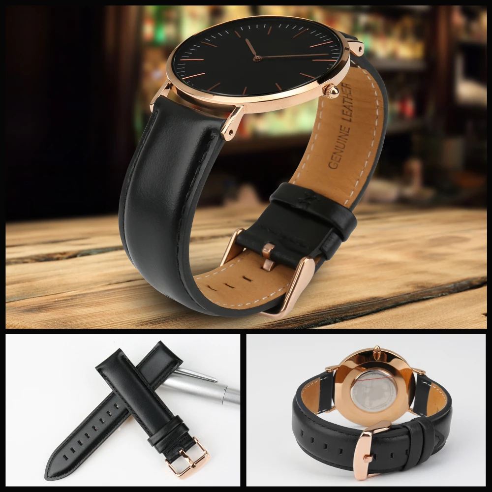 Genuine Quality Genuine Leather Watch Band 13mm 14mm 16mm 17mm 18mm 19mm 20mm Watchbands For DW Daniel Wellington Watch Strap