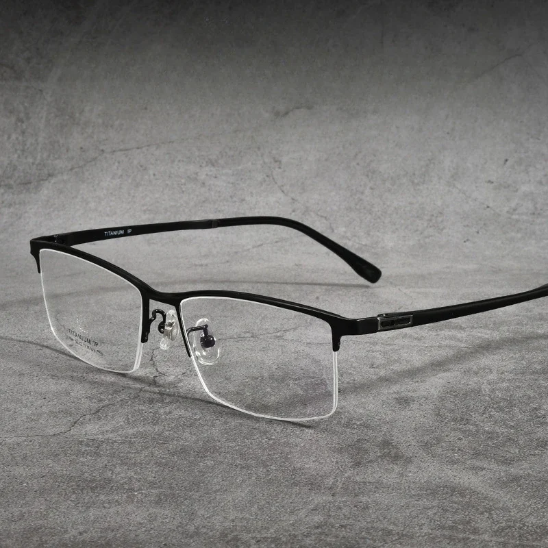 56-17-145 Pure Titanium High Quality Glasses Frame Myopia Glasses Men's Casual Fashion Trends Half-Rim Glasses