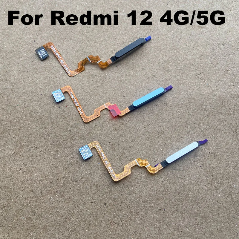 For Xiaomi Redmi 12 Fingerprint Sensor Touch ID Sensor Home Button  Power Button Flex Cable Smartphone Replacement 4G 5G