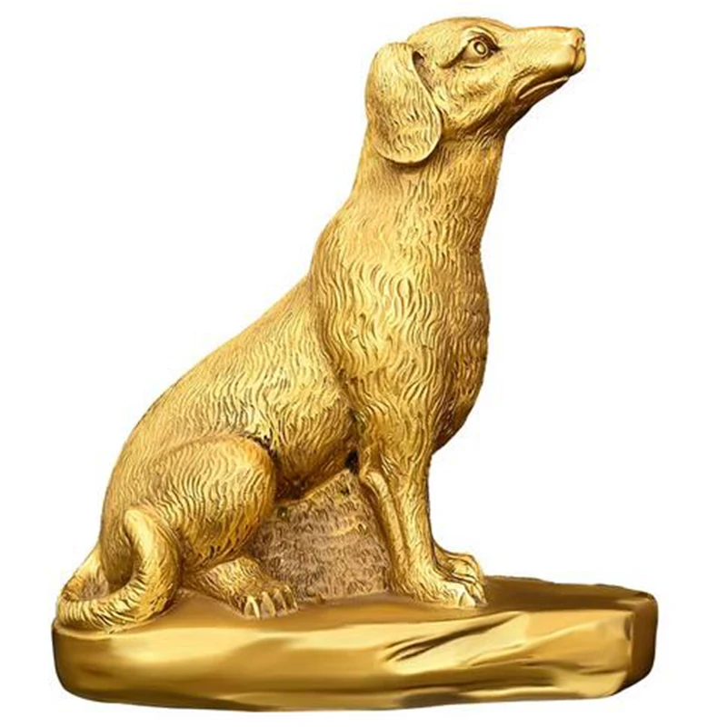 

Pure copper dog feng shui zodiac dog attracting wealth dog filling northwest missing corner ornament