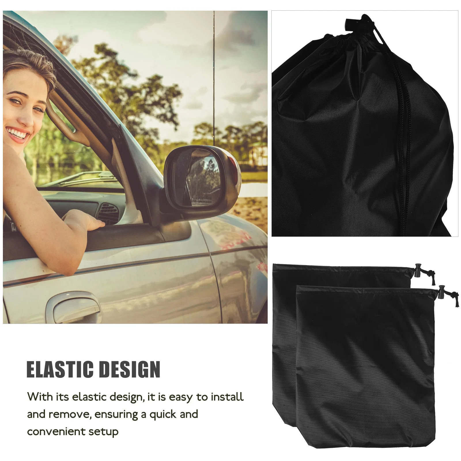 

2pcs Car Side Mirror Covers Oxford Cloth Waterproof For Rain Snow Frost Protection Auto Exterior Rear View Mirror Protective