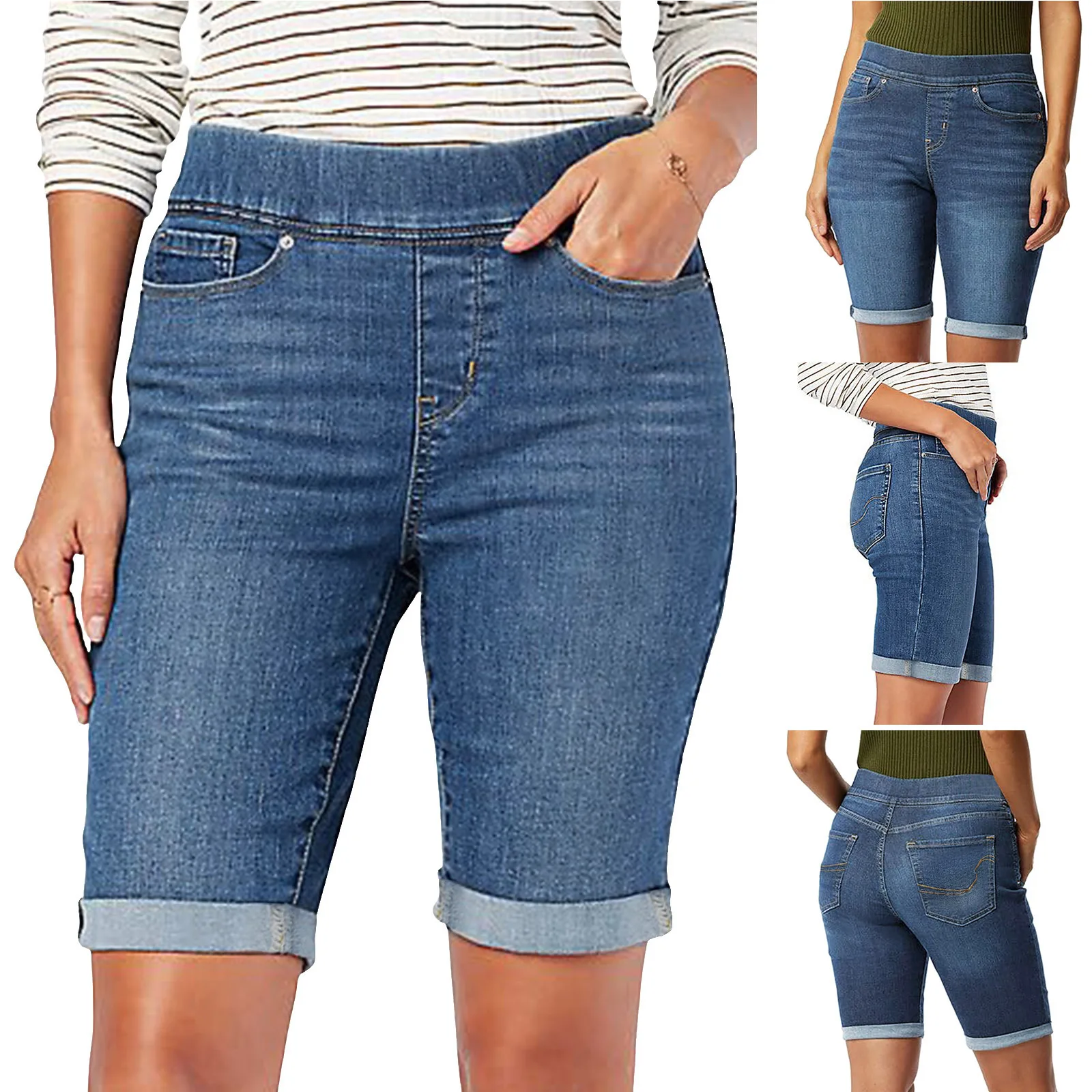 

Women's denim shorts 2026 new European and American women's casual slim fit versatile jeans