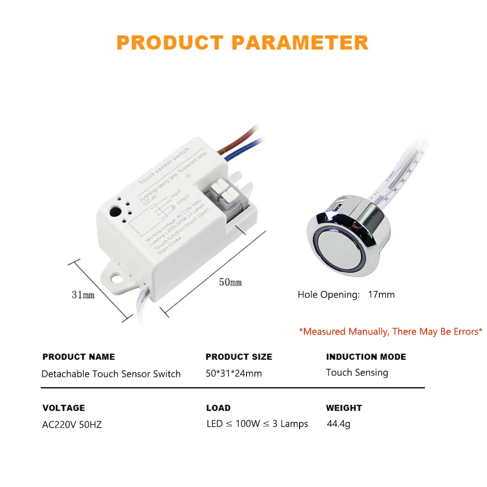 220V 200W Detachable Smart Switch Cabinet with Touch Sensor Hand-Wave Human Body Door Control for Home Automation