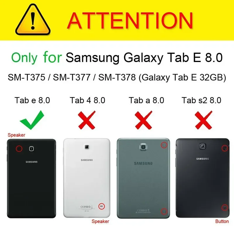 360 Degree Rotating PU Leather Flip Cover Case for Samsung Galaxy Tab E 8.0 32GB SM-T377 T375 T378 8\