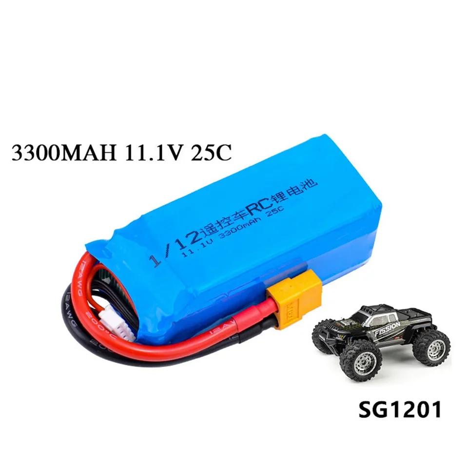 

3S 11.1V 3300mAh 25C XT60 T Plug Lithium Battery for SG1201 Pro 1/12 Remote Control Off-road Vehicle Brushless Version Lipo Part