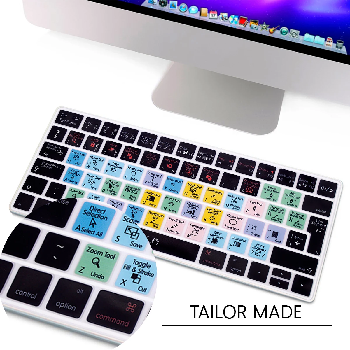 

Силиконовый чехол для клавиатуры Hotcut Hotkey для Apple iMac Wireless Magic Keyboard 2-го поколения MLA22LL/A, модель A1644, раскладка европейского стандарта