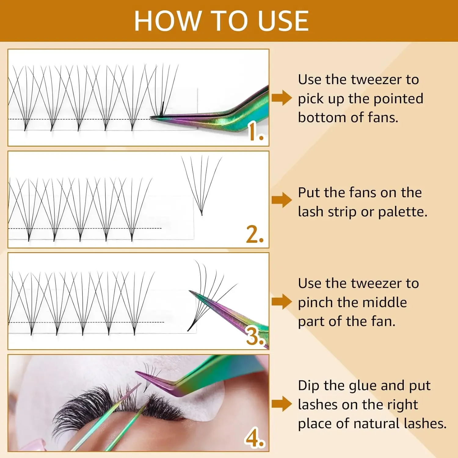 AGUUD 10 trays/lot 3D-16D Korea Premade Russian Volume Fans Pointy Base Premade Perfect Fans Eyelashes Extension Faux Mink - Image 4