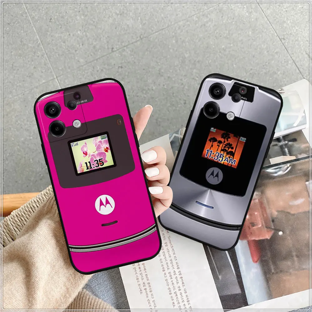 Motorola Razr Pink Phone Case For Redmi Note 13 12 12S 12T 11 11S 11T 11E 10 10S 10T 9 9S 9T 8 7 7S 6 5 Pro Plus Max Cover Cqoue