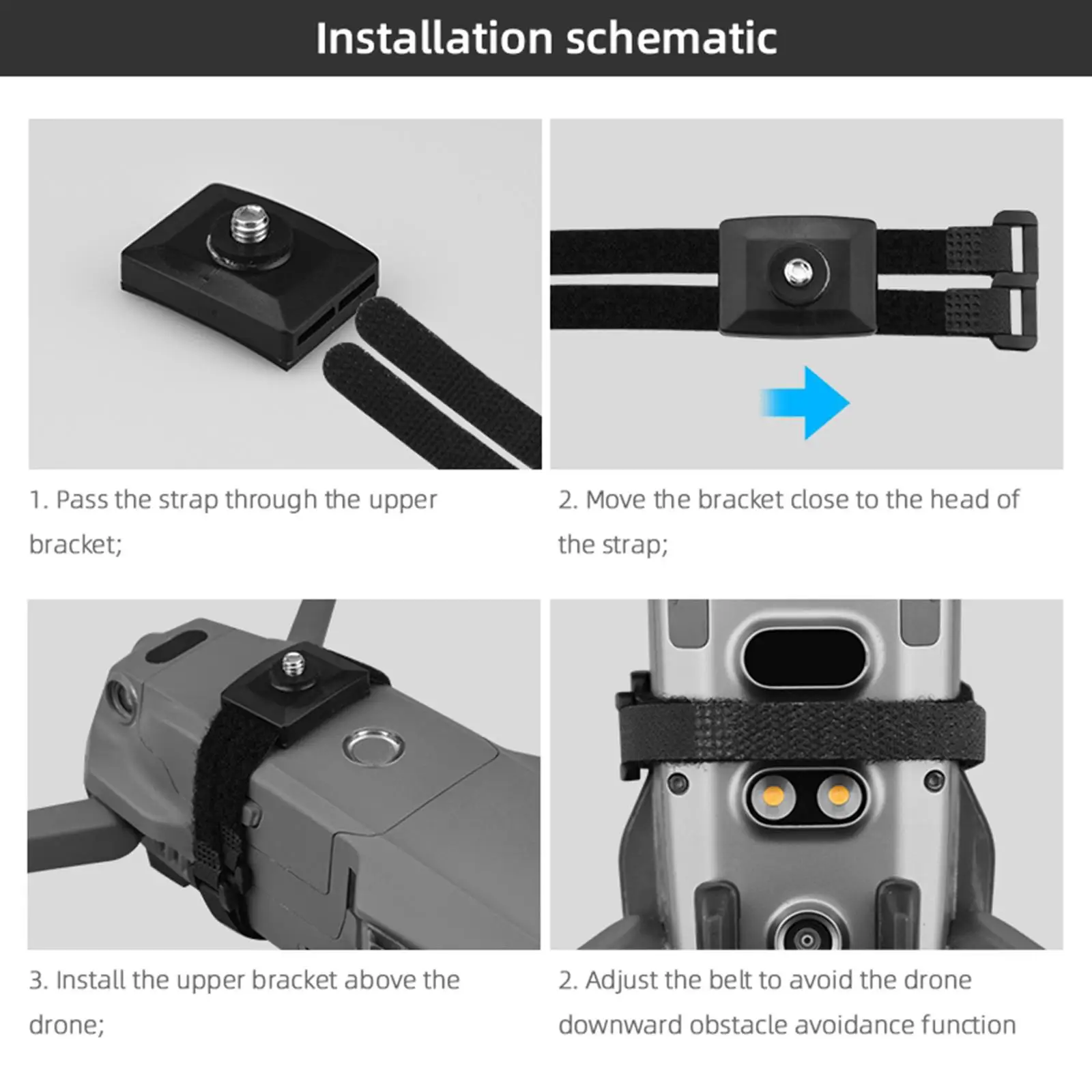 Universal Drone Camera Mount Bracket with Rubber Anti Skid Pad for DJI Mavic Air 2 Pro Mini FIMI X8SE 2020 Hubsanzino