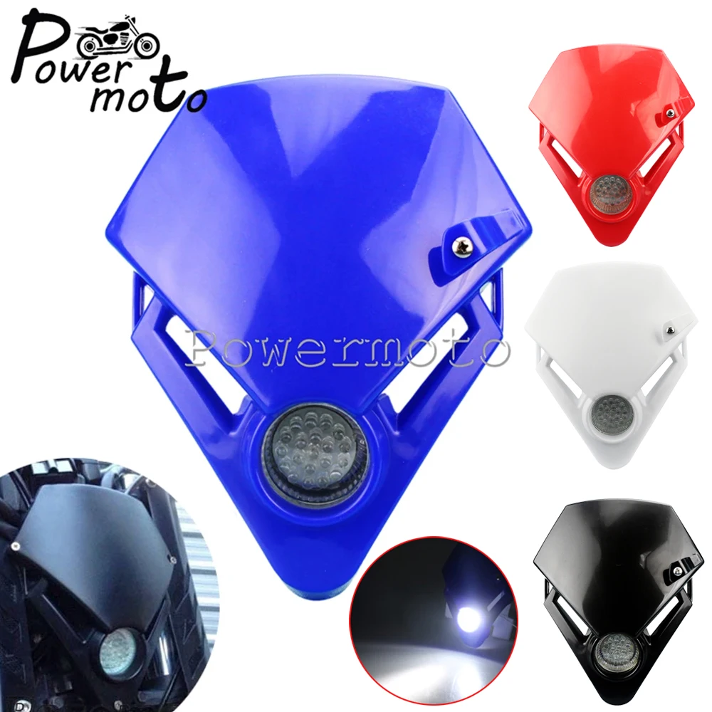 Blue LED Motorcycle Headlight Trial Racing Dirt Bike Motocross Headlamp For Honda Yamaha Suzuki GAS GAS TXT Pro 280 EC 300 450