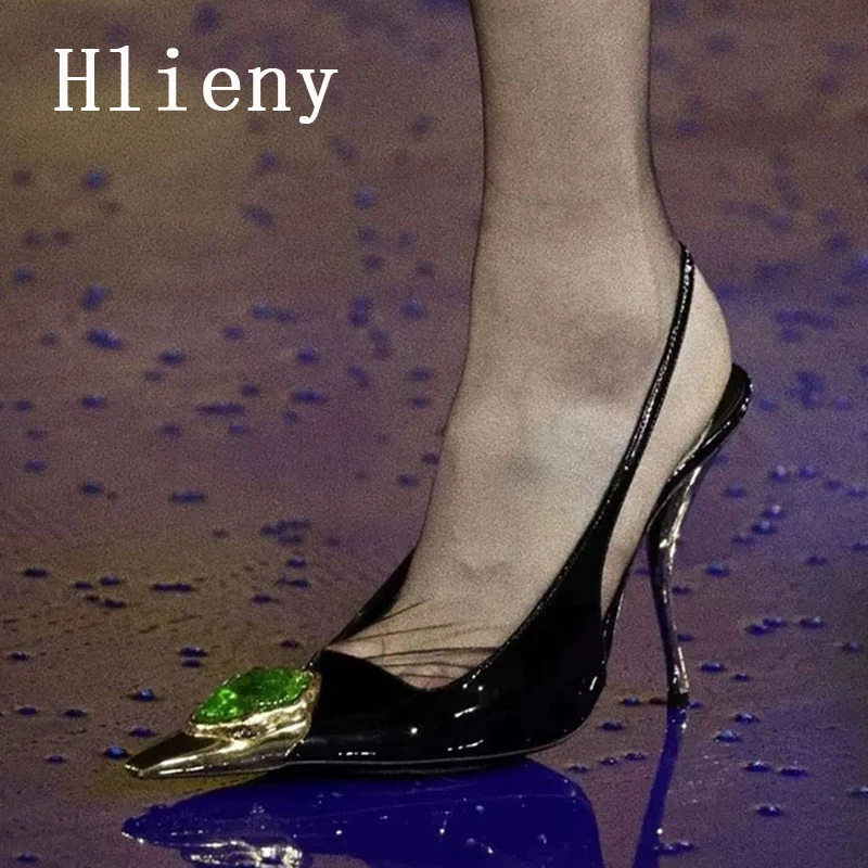 Hlieny 2025 Spring Back Strap Women Pumps Summer Designer Pointed Toe Thin High Heels Party Dress Slingbacks Mule Shoes