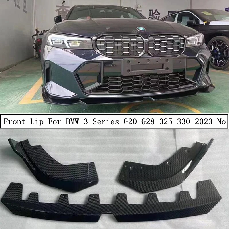 

Real Carbon Fiber Front Lip For BMW 3 Series G20 G28 325 330 2023 2024 High Quality ABS Bright Black Diffuser Kit Spoiler