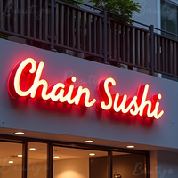 Custom 3D LED Business Sign Front Back Lit Illuminated Channel Letters Storefront Outdoor Waterproof Sign For Restaurant Office