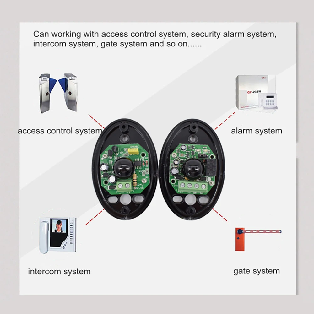 IP55 واحد مستشعر شعاع الأشعة تحت الحمراء 12-24 فولت كاشف الخلايا الكهروضوئية لنظام إنذار ضد السرقة نافذة باب المرآب الآلي #3