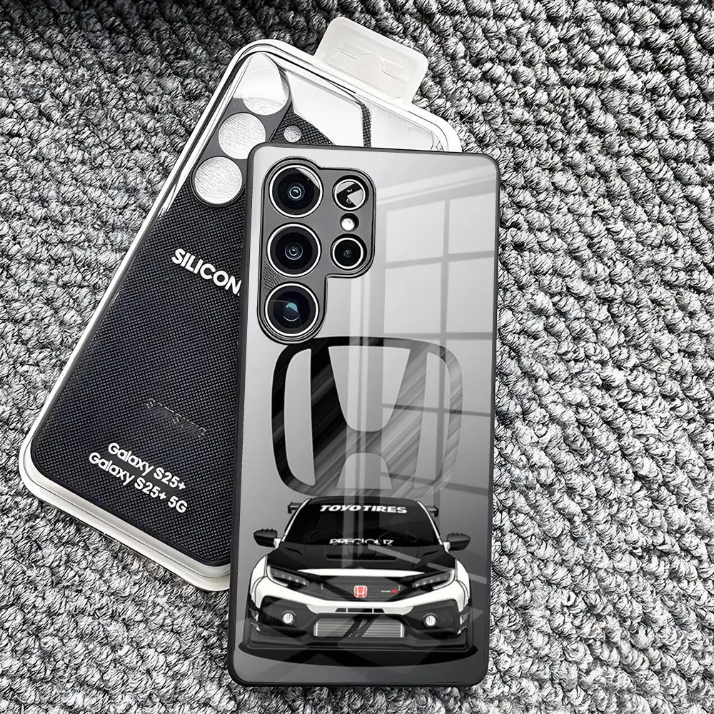 Etui na telefon H-hondaes do Samsunga S26 Ultra S25 Edge Ultra S23 S22 S21 Ultra Plus S24 Fe A57 A37, szklana obudowa — zdjęcie produktu 3