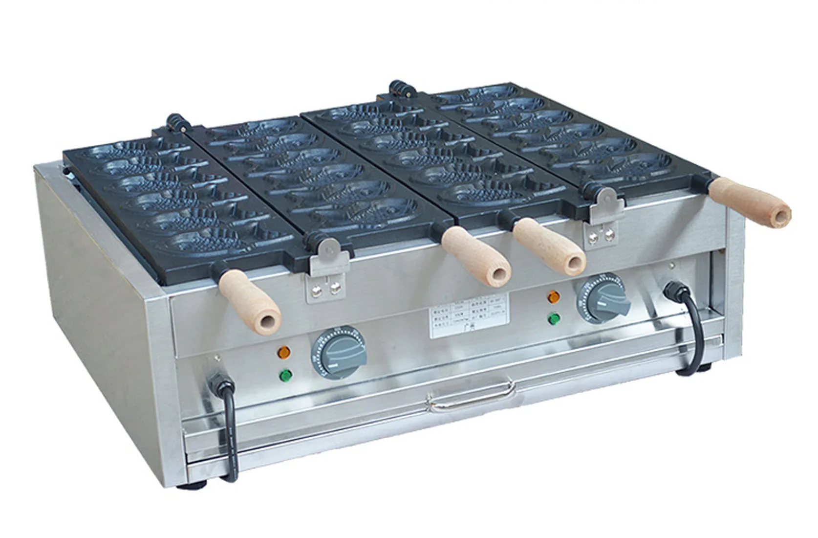 ใช้ในเชิงพาณิชย์ 12 ชิ้นเครื่องทําวาฟเฟิลปลาไฟฟ้าเครื่องไทยากิ