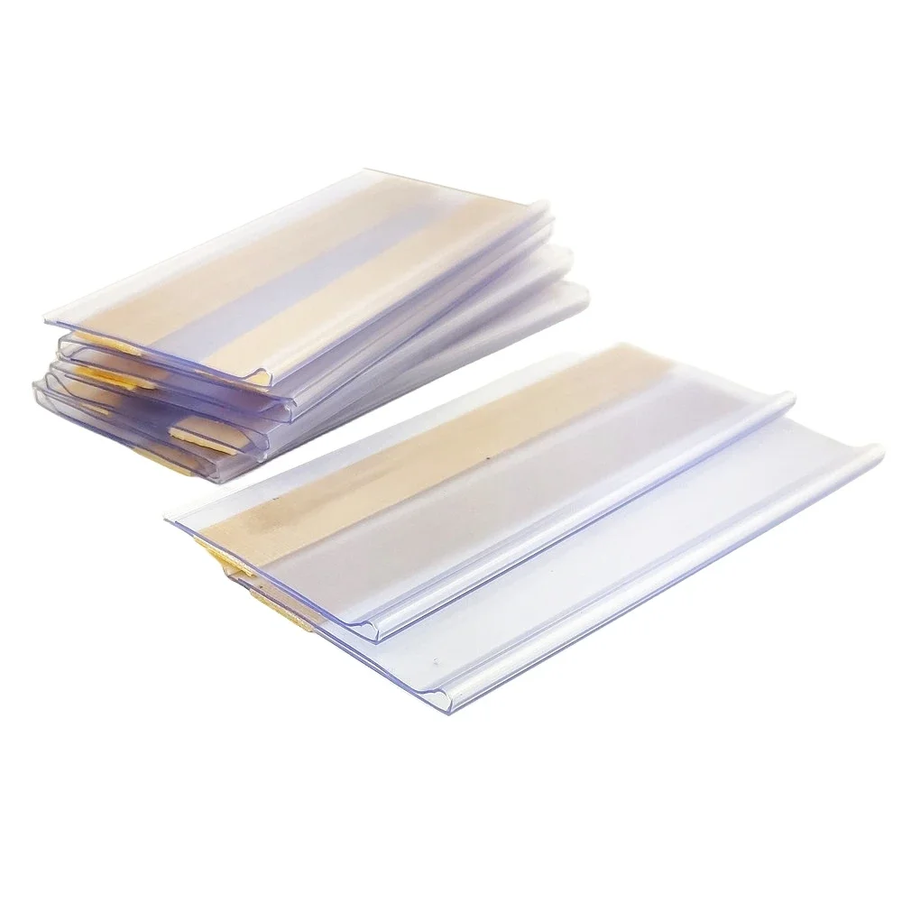 Short H4cm Plastic PVC Shelf Data Strips Clip Holder Price Merchandise Talker Sign Label Display Adhesive Tape Back