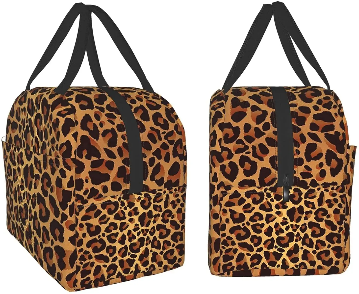 Borsa da pranzo stampata leopardata per donna uomo bambini Lunch box borsa morbida isolata Mini borsa termica termica per lavoro in ufficio spiaggia