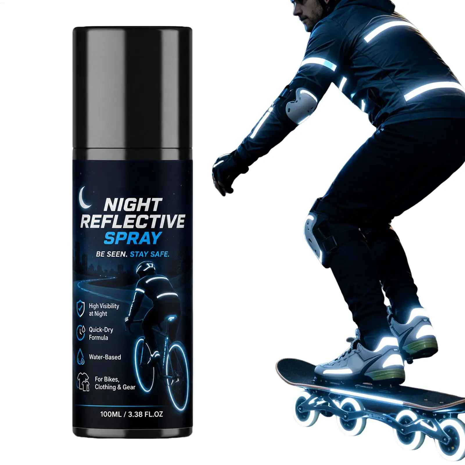 Reflective Night Spray Paint For Night Riding Glow in Dark Bright Spray Luminous Warning Signs Fluorescent Night Spray