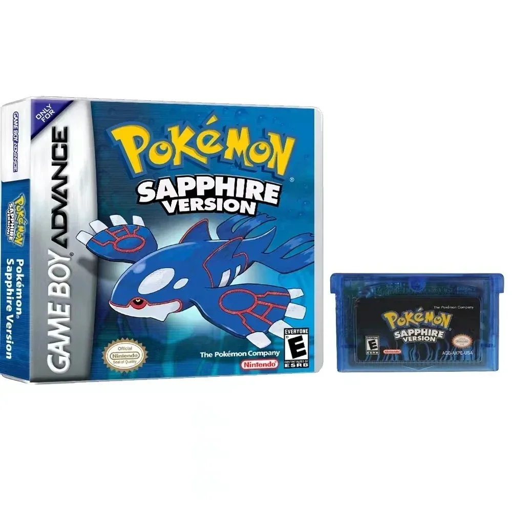 Multiple versions of the American Pok é mon series GBA game box with 32-bit video game cartridges No manual available