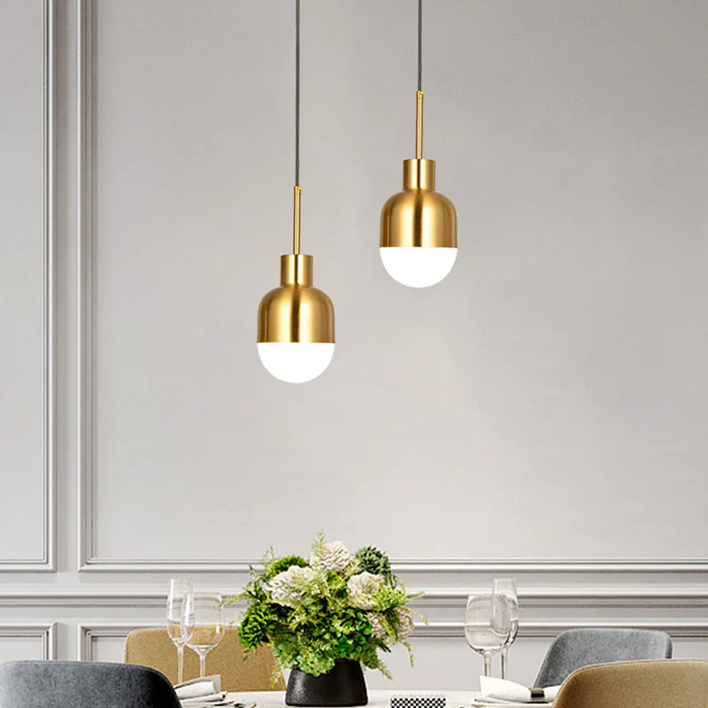 

Modern and Simple Ironwork Lamps, Metal Coffee Shop Hall, Golden Nordic Creative and Individual Bar Restaurant Chandeliers