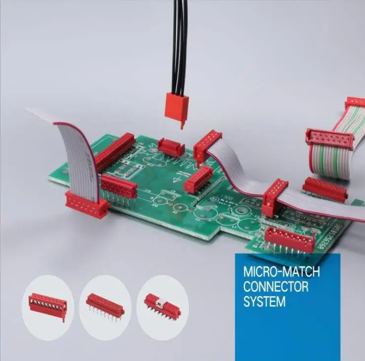 2.54MM Red IDC SMD Female Mounting Base Micro-Match 1.27 Female Seat Connector
