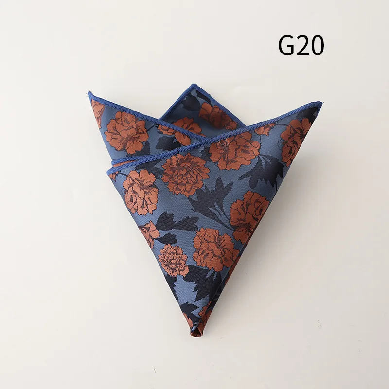 Sapu Tangan Bunga Warna Terang Jacquard Tenun Pola Bunga Sapu Tangan untuk Pria Wanita Kasual Pesta Pernikahan Hadiah Persegi Saku