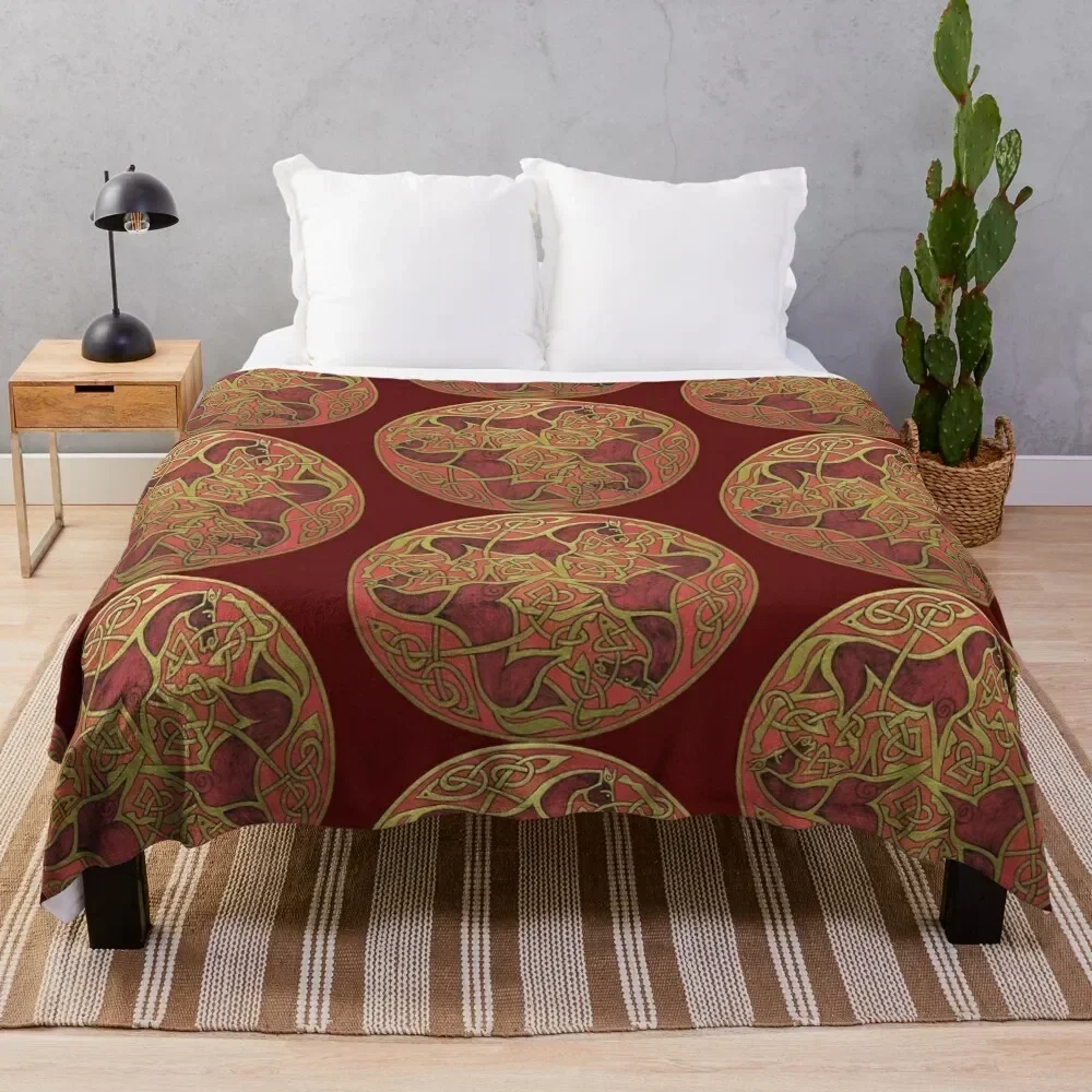 

Celtic Horses roundel Throw Blanket Air Conditioner Soft Blanket for Office Home