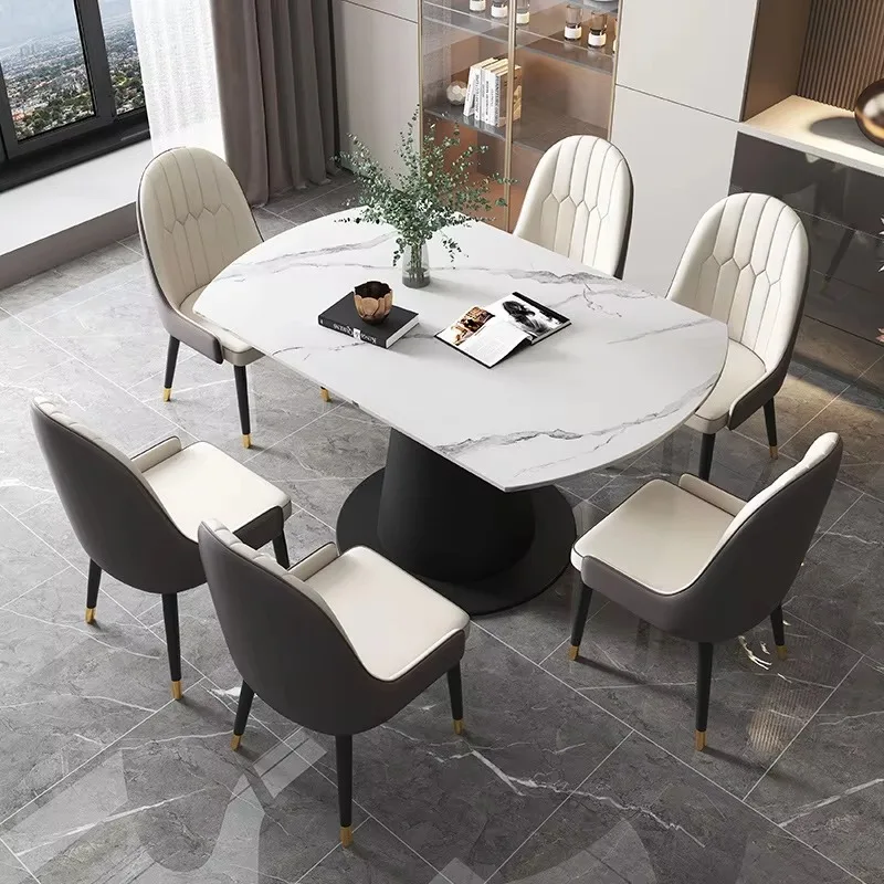 New Designer Elegant Sintered Stone Modern Luxury Dining Table Foldable Expandable Dinning Table Set For Dinning Room Furniture