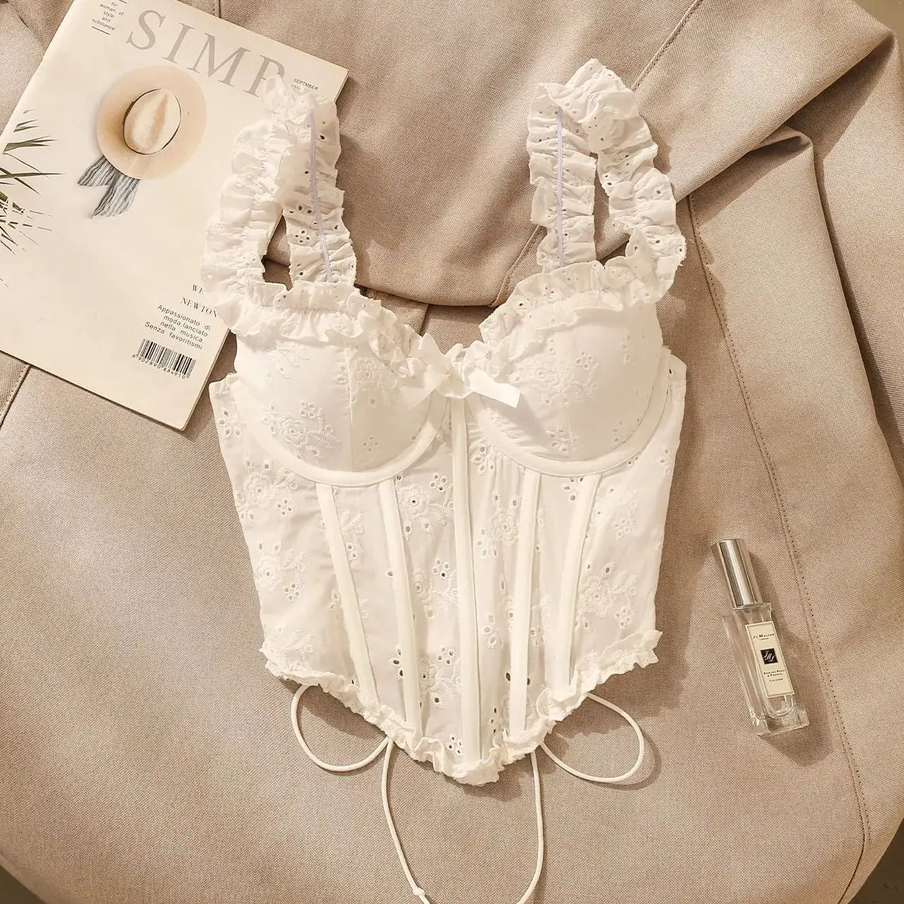 

French Elegant Tops Drawstring Sexy Women Sleeveless Corset Clubwear Vests Slim Fishbone Bustier Camisole Shaper Tank Top Summer