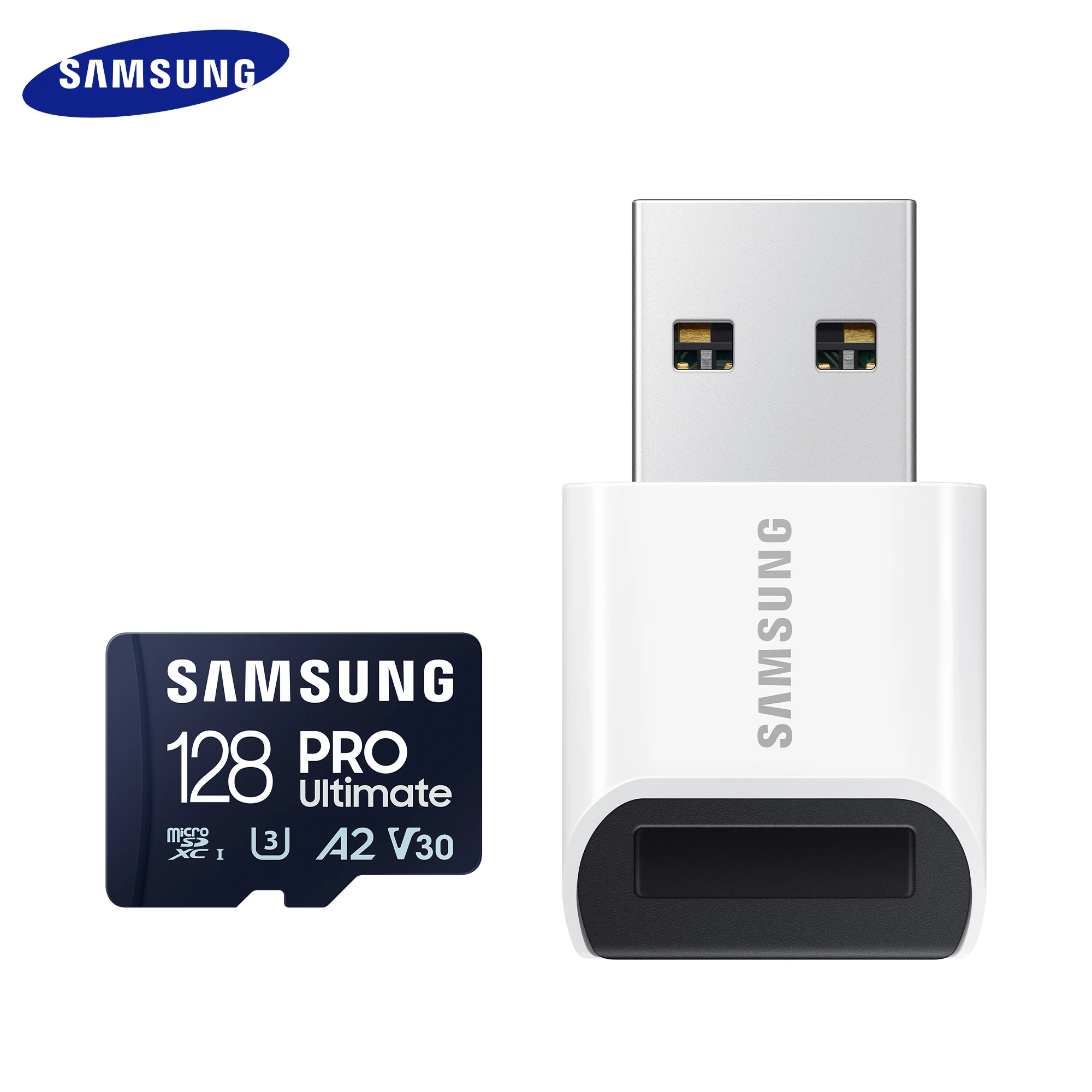 

SAMSUNG PRO Ultimate + Reader microSDXC Memory Card 128GB 256GB 512GB Up to 200Mb/s A2 V30 C10 Flash Micro SD Card for Drone