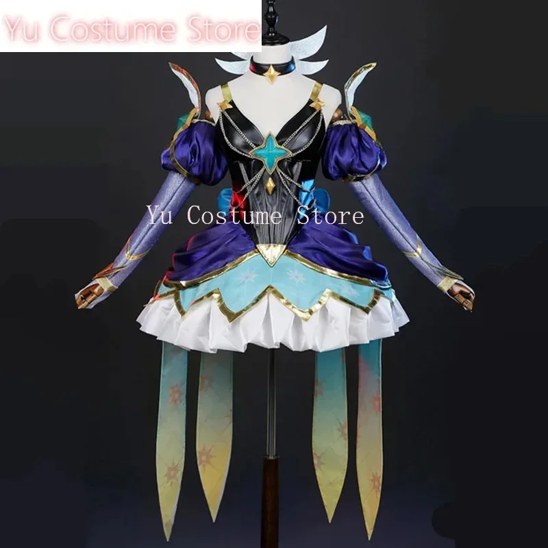 أزياء يو LOL برستيج ستار جارديان سيندرا التأثيرية أزياء حفلات الرسوم المتحركة أزياء الهالوين للعب الأدوار مجموعة كاملة 5؛ c، 8'z،6.