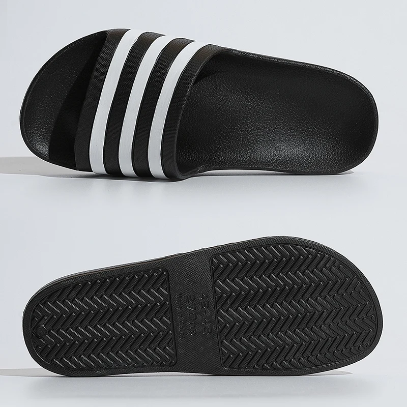 Slippers Men's Summer New Casual Striped Beach Flip Flops Male Female Designer Shoes Indoor Couple Bathroom Sliders Big Size