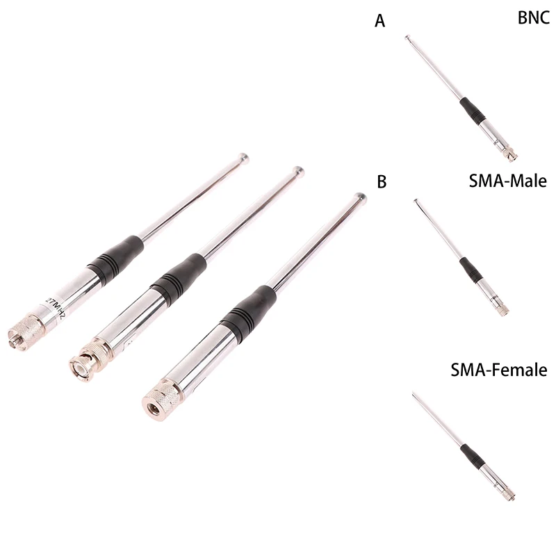 Walkie Talkie 27MHz CB Retractable High Gain Portable Radio Telescopic Antenna SMA-Female SMA-Male BNC Connectors