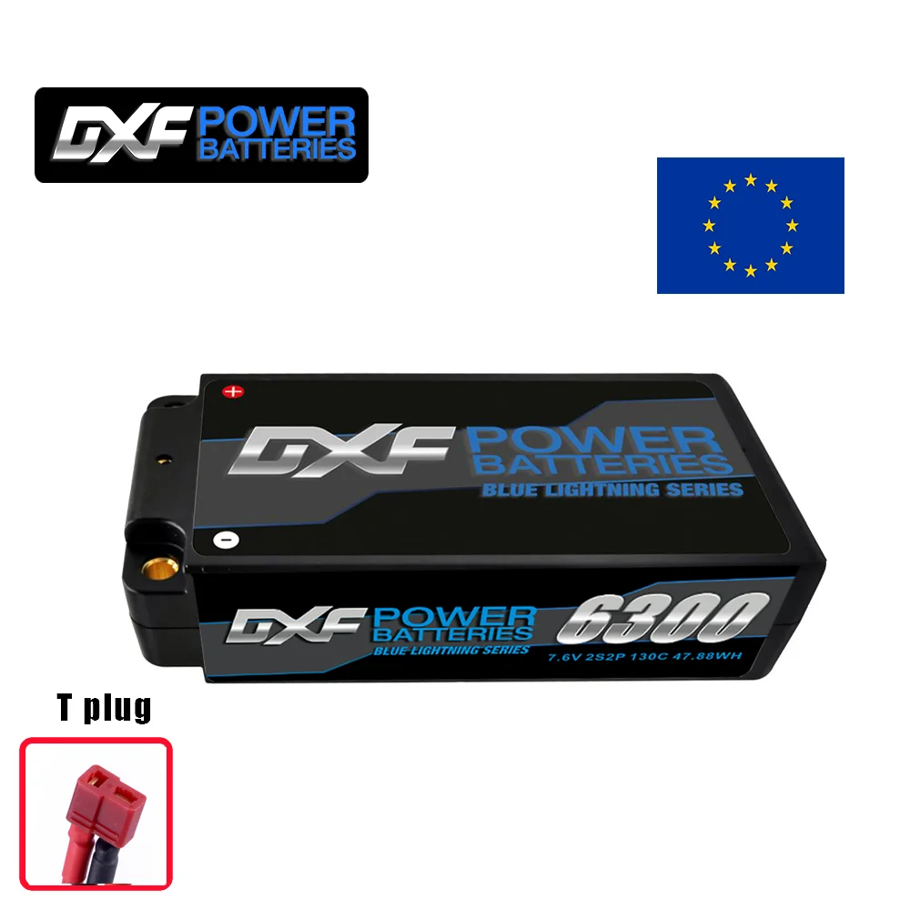 

DXF 2S Shorty Lipo Battery 7.6V 130C 6300mAh 5mm Bullet T Plug Hardcase for 1/10 Buggy Truggy Car Truck RACING Helicopter