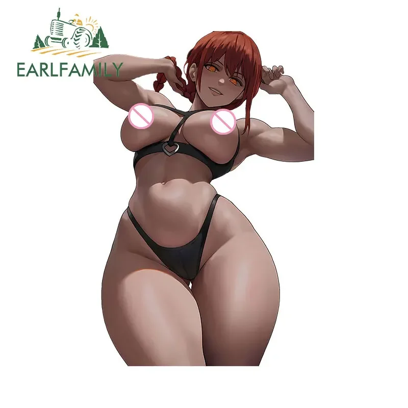 

EARLFAMILY 13cm For Car Stickers Sunscreen Anime Decal Personality Trunk Refrigerator Car Door Protector