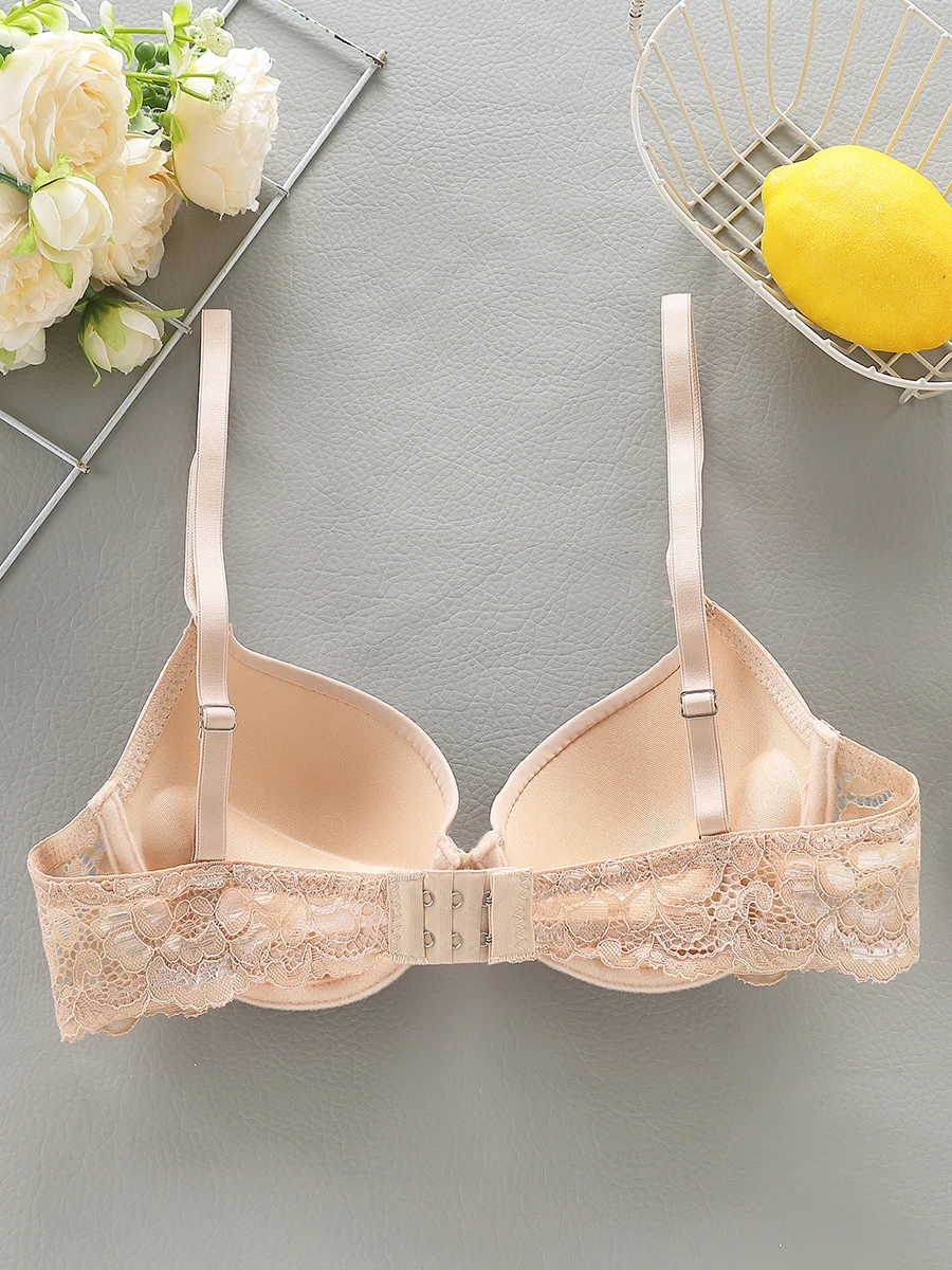 1pcs Simple Floral Lace Solid Bra Comfy & Breathable Bra Women\'s Lingerie & Underwear