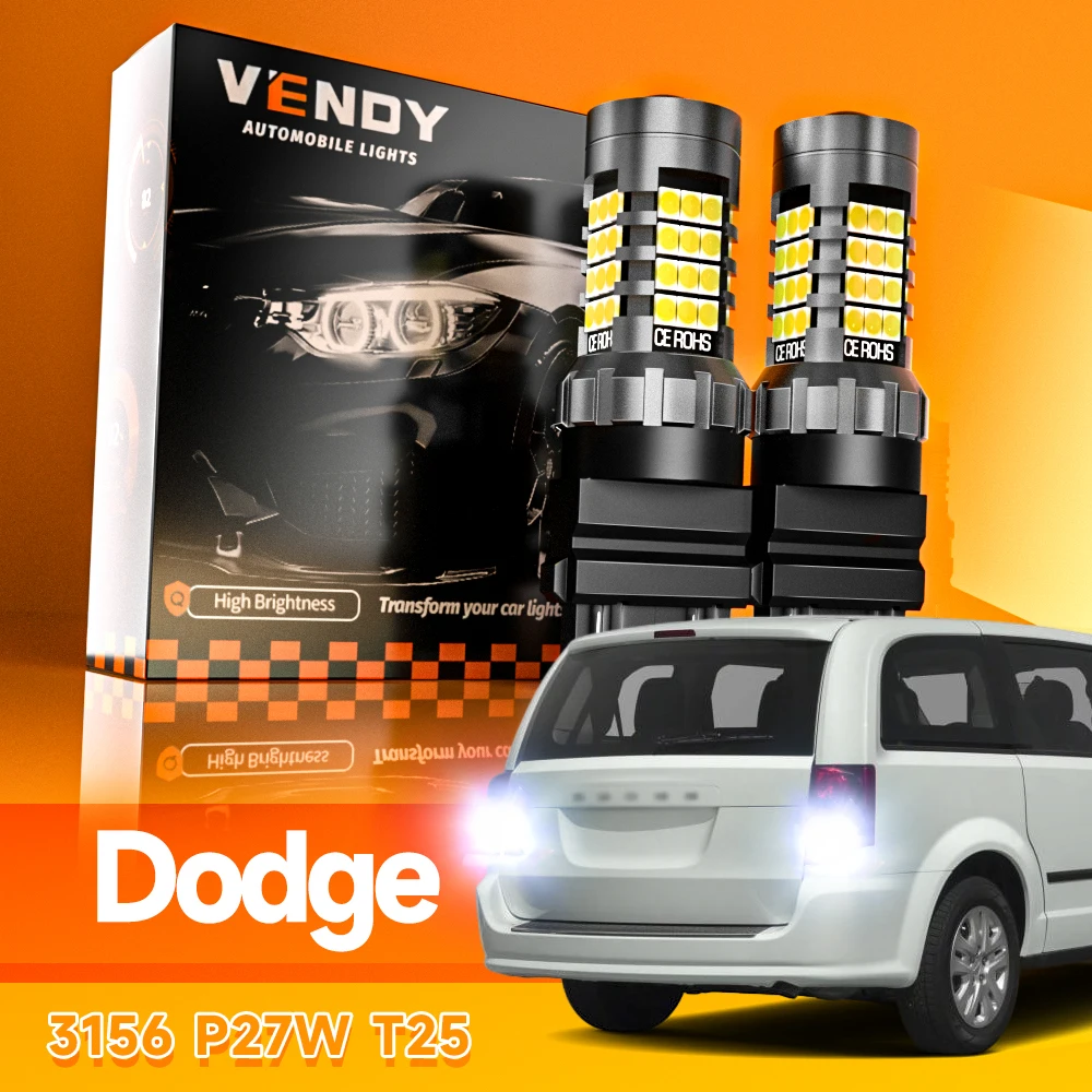 2pcs LED Reverse Light Lamp 3157 3057 T25 P27/7W For Dodge Durango Grand Caravan Avenger Dakota Viper Charger Ram 1500 2500 3500